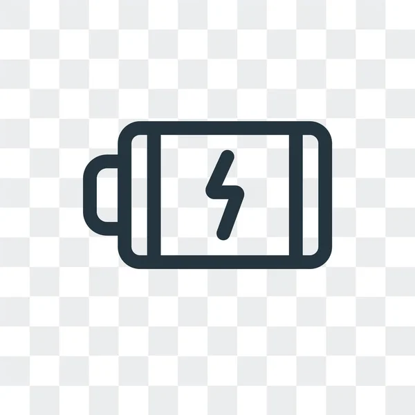 Battery vector icon isolated on transparent background, Battery — Stock Vector