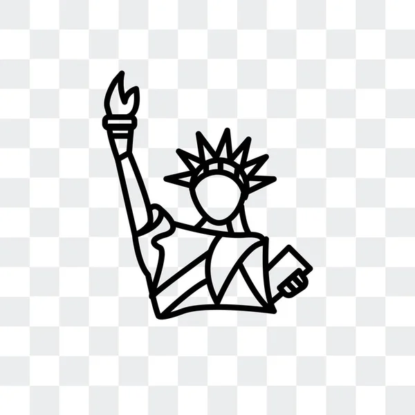 Saydam arka plan üzerinde Özgürlük Anıtı'nın logo tasarımı izole özgürlük vektör simge heykeli — Stok Vektör