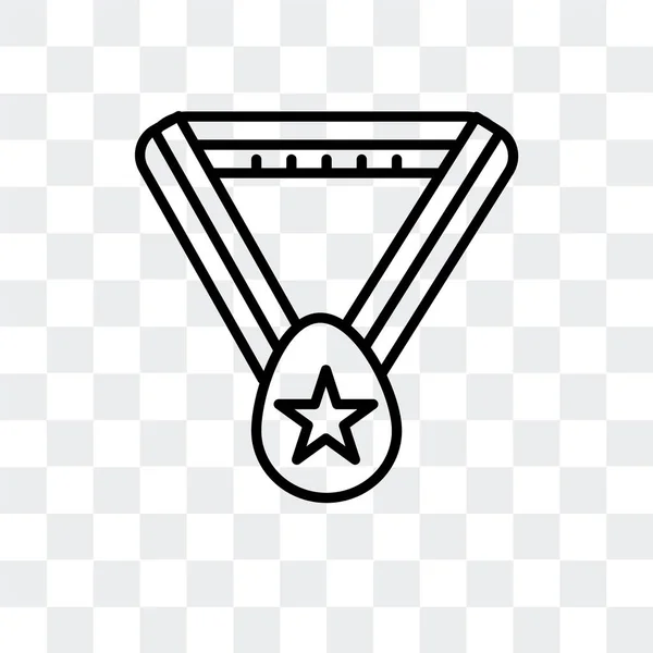 Значок вектора медали изолирован на прозрачном фоне, дизайн логотипа медали — стоковый вектор