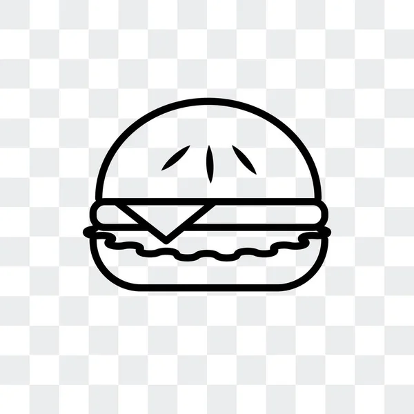 Hamburger vector icon isolated on transparent background, Hamburger logo design — Stock Vector