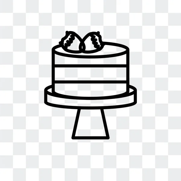 Иконка вектора торта изолированы на прозрачном фоне, дизайн логотипа торта — стоковый вектор
