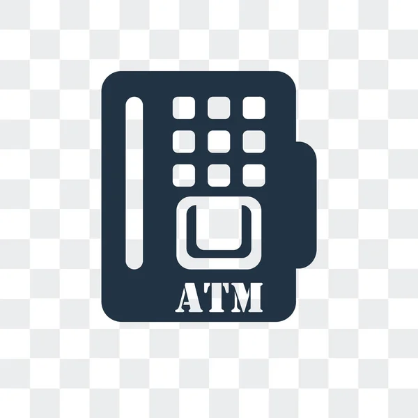 Ícone de vetor de Atm isolado em fundo transparente, design de logotipo de Atm —  Vetores de Stock