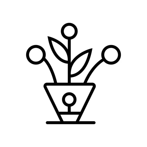 Vetor de ícone de planta isolado no fundo branco, Planta sinal, lin — Vetor de Stock