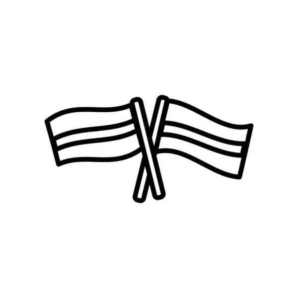 Bayrak simgesi beyaz zemin üzerine bayrak işareti, hat izole vektör — Stok Vektör