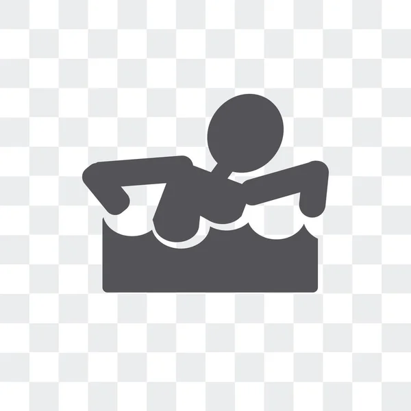 Schwimmen Figur Vektor-Symbol isoliert auf transparentem Hintergrund, — Stockvektor