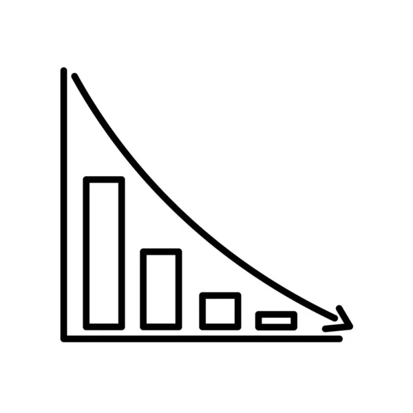 Gráfico ícone vetor isolado no fundo branco, Sinal de gráfico, lin —  Vetores de Stock