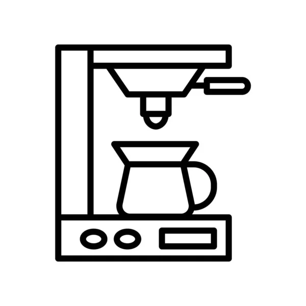 Kahve makinesi simge vektör beyaz zemin üzerine kahve anne izole. — Stok Vektör