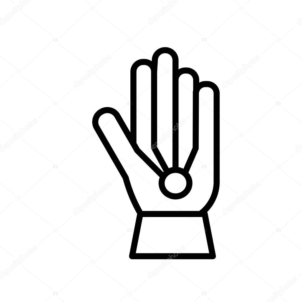 Wired gloves icon vector isolated on white background, Wired glo