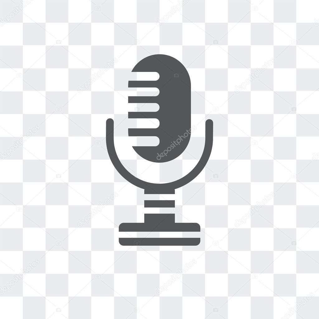 Microphone vector icon isolated on transparent background, Micro
