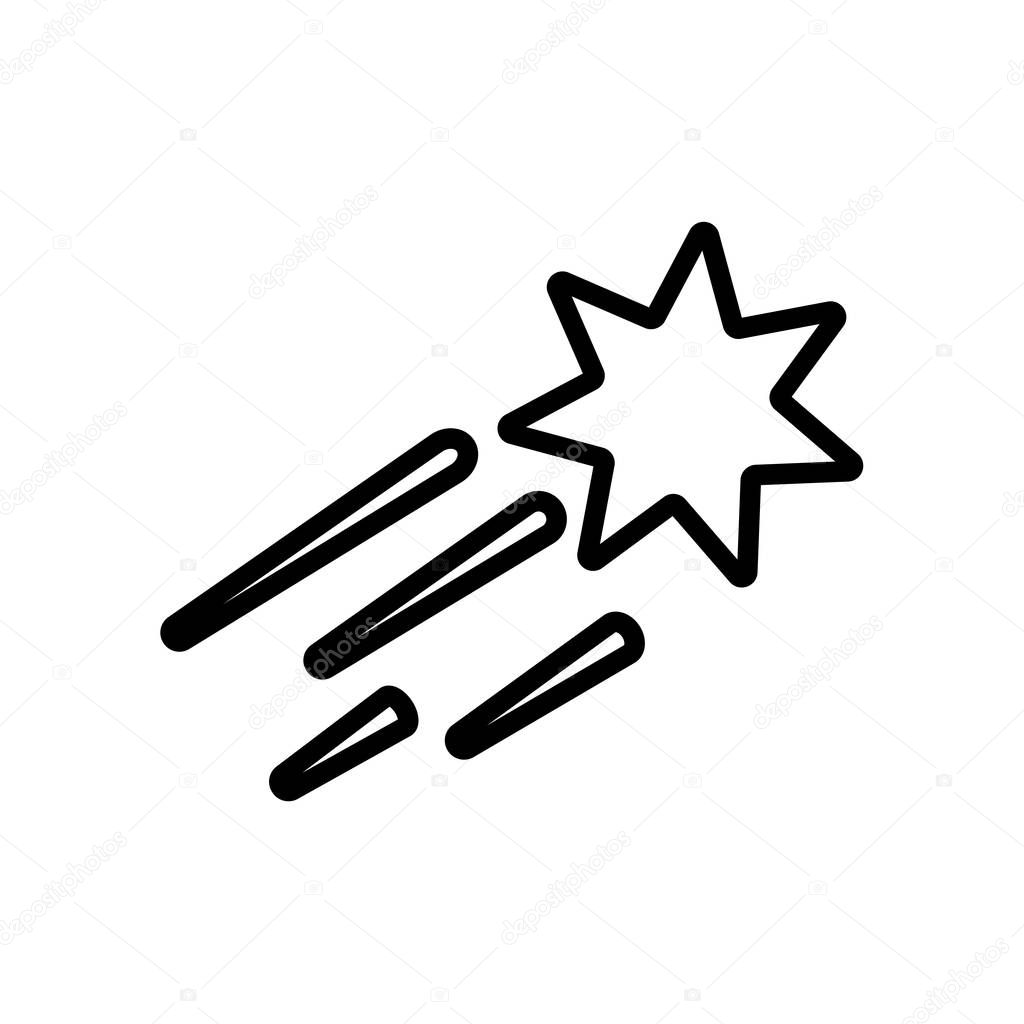 Shooting star icon vector isolated on white background, Shooting star transparent sign