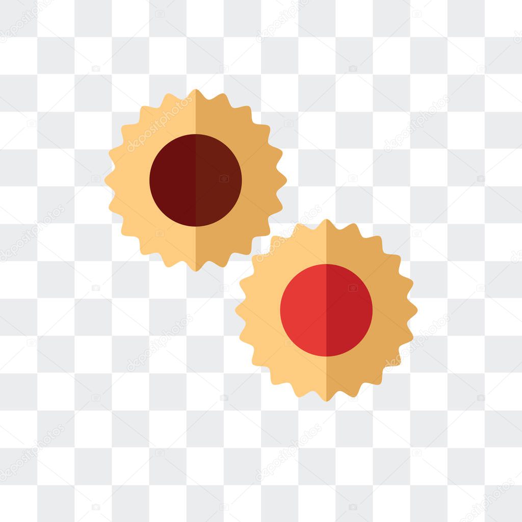 Cookies vector icon isolated on transparent background, Cookies logo concept