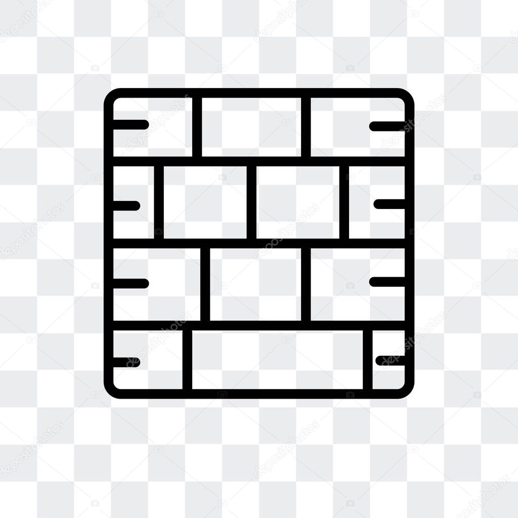 Wall vector icon isolated on transparent background, Wall logo concept