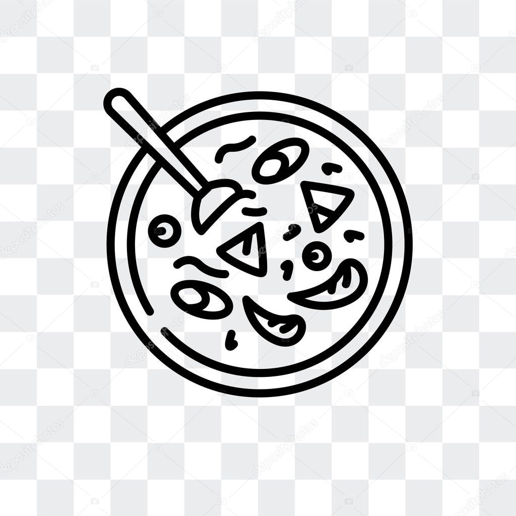 Cantonese seafood soup vector icon isolated on transparent background, Cantonese seafood soup logo concept