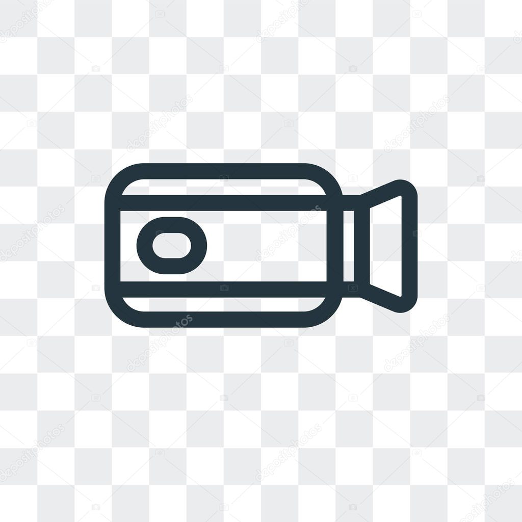 Video camera vector icon isolated on transparent background, Vid