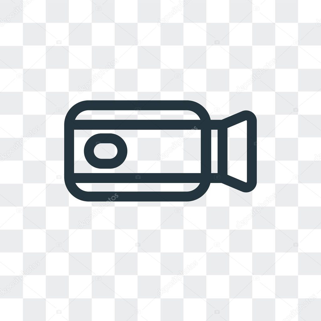 Video camera vector icon isolated on transparent background, Video camera logo concept