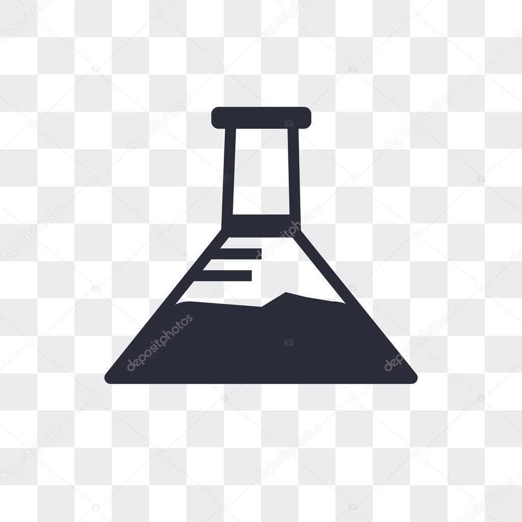 Erlenmeyer flask vector icon isolated on transparent background,