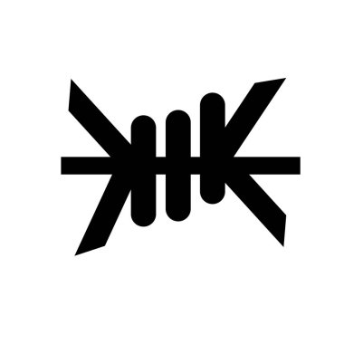 Dikenli simgesi. Ordu ve savaş koleksiyonundan beyaz arka plan üzerinde trendy dikenli logo kavramı. Web uygulamaları, mobil uygulamalar ve basılı medya kullanım için uygundur..