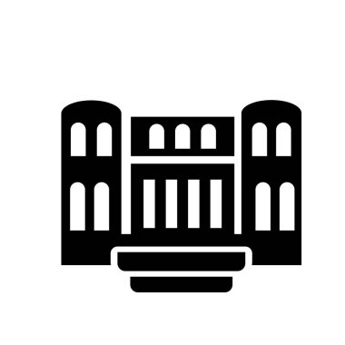 Askeri Antik Bina simgesi. Trendy askeri ordu ve savaş koleksiyonundan beyaz arka plan üzerinde logo kavramı Bina antika. Web uygulamaları, mobil uygulamalar ve basılı medya kullanım için uygundur..