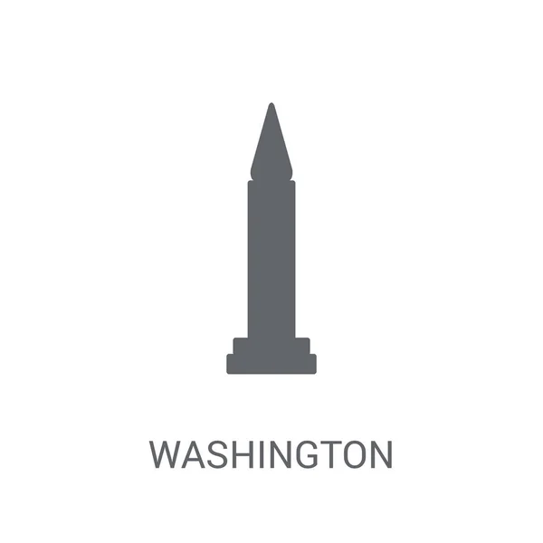 Washington Monument Ikonen Trendiga Washington Monument Logotyp Koncept Vit Bakgrund — Stock vektor