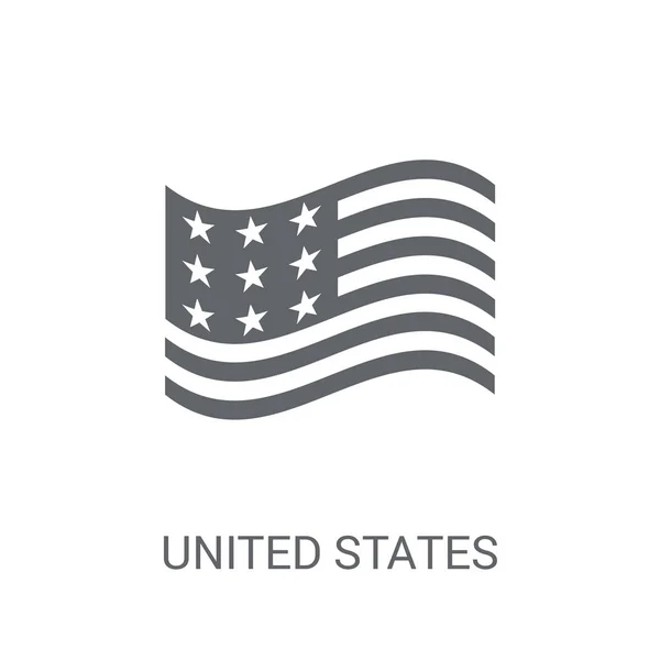 Ícone Dos Eua Trendy United States Logo Concept White Background — Vetor de Stock