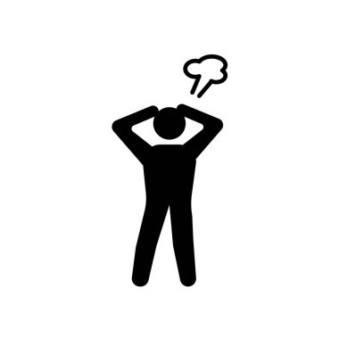 rahatsız insan kutsal kişilerin resmi. Trendy insan logo kavramı duygular koleksiyonundan beyaz arka planda rahatsız. Web uygulamaları, mobil uygulamalar ve basılı medya kullanım için uygundur..