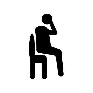 yalnız insan kutsal kişilerin resmi. Trendy yalnız insan logo kavramı duygular koleksiyonundan beyaz arka plan üzerinde. Web uygulamaları, mobil uygulamalar ve basılı medya kullanım için uygundur..