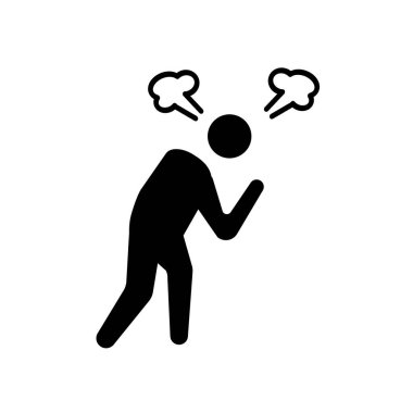 insan simgesi off pissed. Trendy insan logo kavramı duygular koleksiyonundan beyaz arka plan üzerinde sinirli. Web uygulamaları, mobil uygulamalar ve basılı medya kullanım için uygundur..