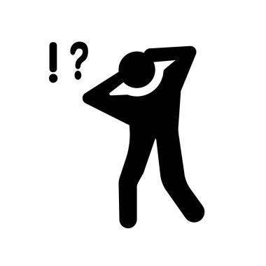 insan korkuyor. Trendy korkmuş insan logo kavramı duygular koleksiyonundan beyaz arka plan üzerinde. Web uygulamaları, mobil uygulamalar ve basılı medya kullanım için uygundur..