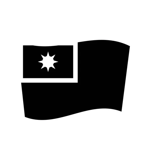 Het Pictogram Van Vlag Van Taiwan Trendy Taiwan Vlag Logo — Stockvector