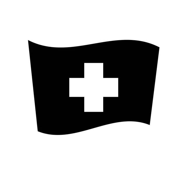 Svájc Zászló Ikonra Trendi Svájc Jelző Embléma Koncepció Fehér Háttér — Stock Vector