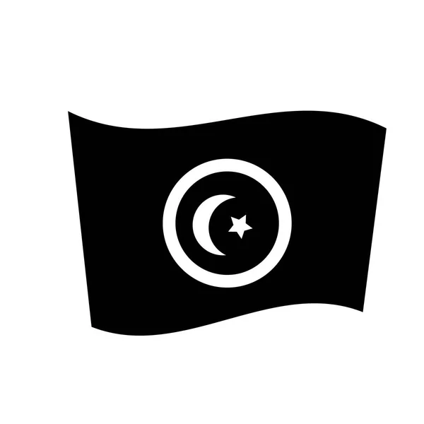 Ícone Bandeira Tunísia Conceito Logotipo Bandeira Tunísia Moda Fundo Branco — Vetor de Stock