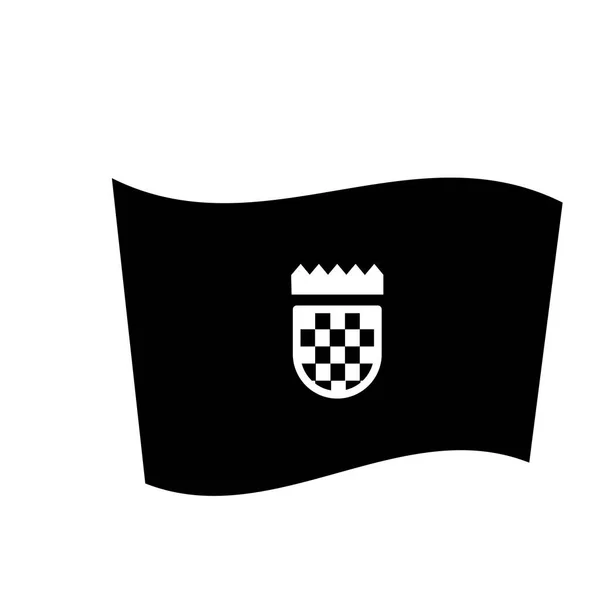 Ícone Bandeira Croácia Conceito Logotipo Bandeira Croácia Moda Fundo Branco — Vetor de Stock