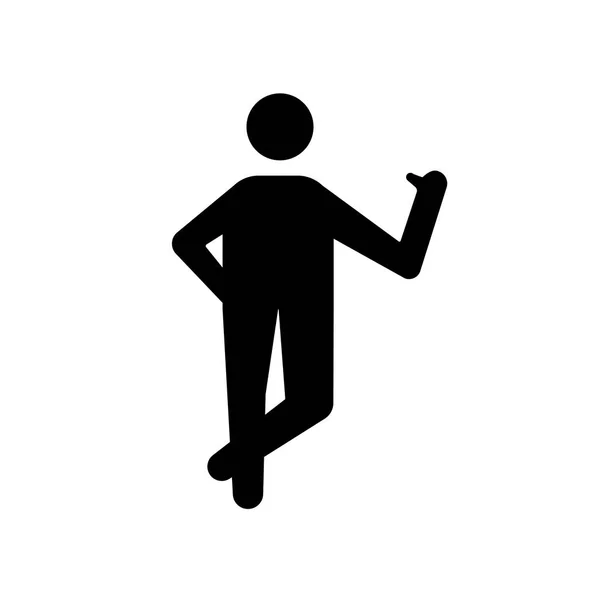 Selbstbewusste Menschliche Ikone Trendy Selbstbewusstes Menschliches Logo Konzept Auf Weißem — Stockvektor