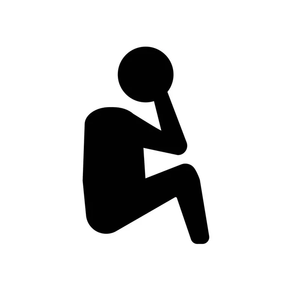 Insan Depresyonda Trendy Depresif Insan Logo Kavramı Duygular Koleksiyonundan Beyaz — Stok Vektör
