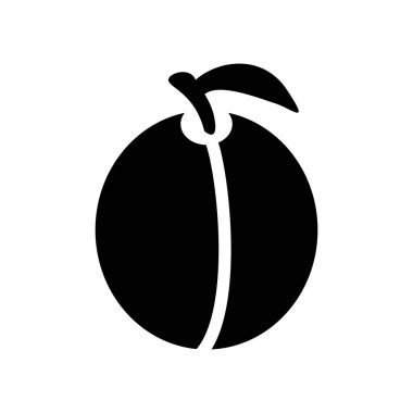 Kayısı simgesi. Meyve ve sebze koleksiyonundan beyaz arka plan üzerinde trendy kayısı logo kavramı. Web uygulamaları, mobil uygulamalar ve basılı medya kullanım için uygundur..