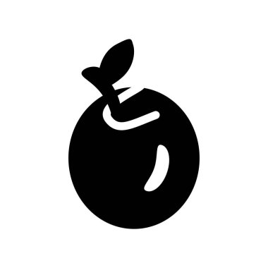 Elma simgesi. Meyve ve sebze koleksiyonundan beyaz arka plan üzerinde trendy Apple logosu kavramı. Web uygulamaları, mobil uygulamalar ve basılı medya kullanım için uygundur..