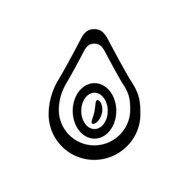 Avokado simgesi. Meyve ve sebze koleksiyonundan beyaz arka plan üzerinde trendy avokado logo kavramı. Web uygulamaları, mobil uygulamalar ve basılı medya kullanım için uygundur..