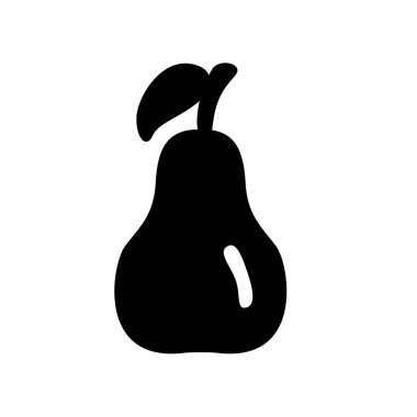 Armut simgesi. Meyve ve sebze koleksiyonundan beyaz arka plan üzerinde trendy Armut logo kavramı. Web uygulamaları, mobil uygulamalar ve basılı medya kullanım için uygundur..