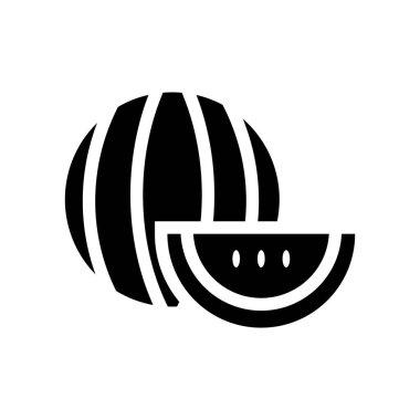 Karpuz simgesi. Meyve ve sebze koleksiyonundan beyaz arka plan üzerinde trendy karpuz logo kavramı. Web uygulamaları, mobil uygulamalar ve basılı medya kullanım için uygundur..
