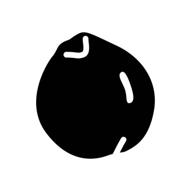 Ayva simgesi. Meyve ve sebze koleksiyonundan beyaz arka plan üzerinde trendy ayva logo kavramı. Web uygulamaları, mobil uygulamalar ve basılı medya kullanım için uygundur..