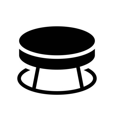 Sehpa simgesi. Mobilya ve ev koleksiyonundan beyaz arka plan üzerinde şık sehpa logo kavramı. Web uygulamaları, mobil uygulamalar ve basılı medya kullanım için uygundur..