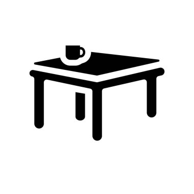 Mutfak masa simgesi. Trendy Mutfak Masa logo kavramı mobilya ve ev koleksiyonundan beyaz arka plan üzerinde. Web uygulamaları, mobil uygulamalar ve basılı medya kullanım için uygundur..