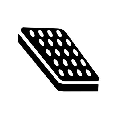 Yatak simgesi. Mobilya ve ev koleksiyonundan beyaz arka plan üzerinde şık yatak logo kavramı. Web uygulamaları, mobil uygulamalar ve basılı medya kullanım için uygundur..