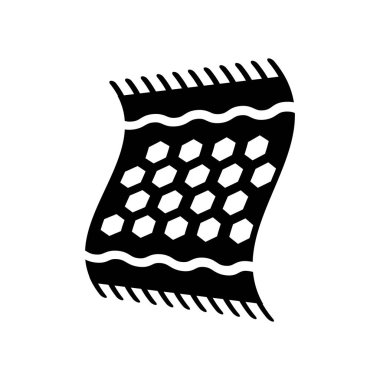 Kilim simgesi. Mobilya ve ev koleksiyonundan beyaz arka plan üzerinde trendy halı logo kavramı. Web uygulamaları, mobil uygulamalar ve basılı medya kullanım için uygundur..