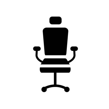 Ofis sandalye simge. Modaya uygun Office sandalye logo kavramı mobilya ve ev koleksiyonundan beyaz arka plan üzerinde. Web uygulamaları, mobil uygulamalar ve basılı medya kullanım için uygundur..