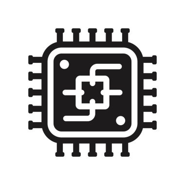 Büyük işlemci simgesi. Trendy büyük işlemci logo kavramı donanım koleksiyonundan beyaz arka plan üzerinde. Web uygulamaları, mobil uygulamalar ve basılı medya kullanım için uygundur..