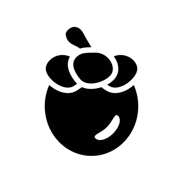 Ícone Mangostão Conceito Logotipo Mangostão Moda Fundo Branco Coleção Frutas —  Vetores de Stock