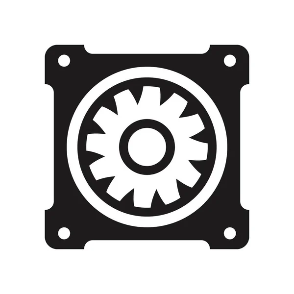 计算机风扇 时尚电脑风扇标志概念白色背景从硬件收集 适用于 Web 移动应用和打印媒体 — 图库矢量图片