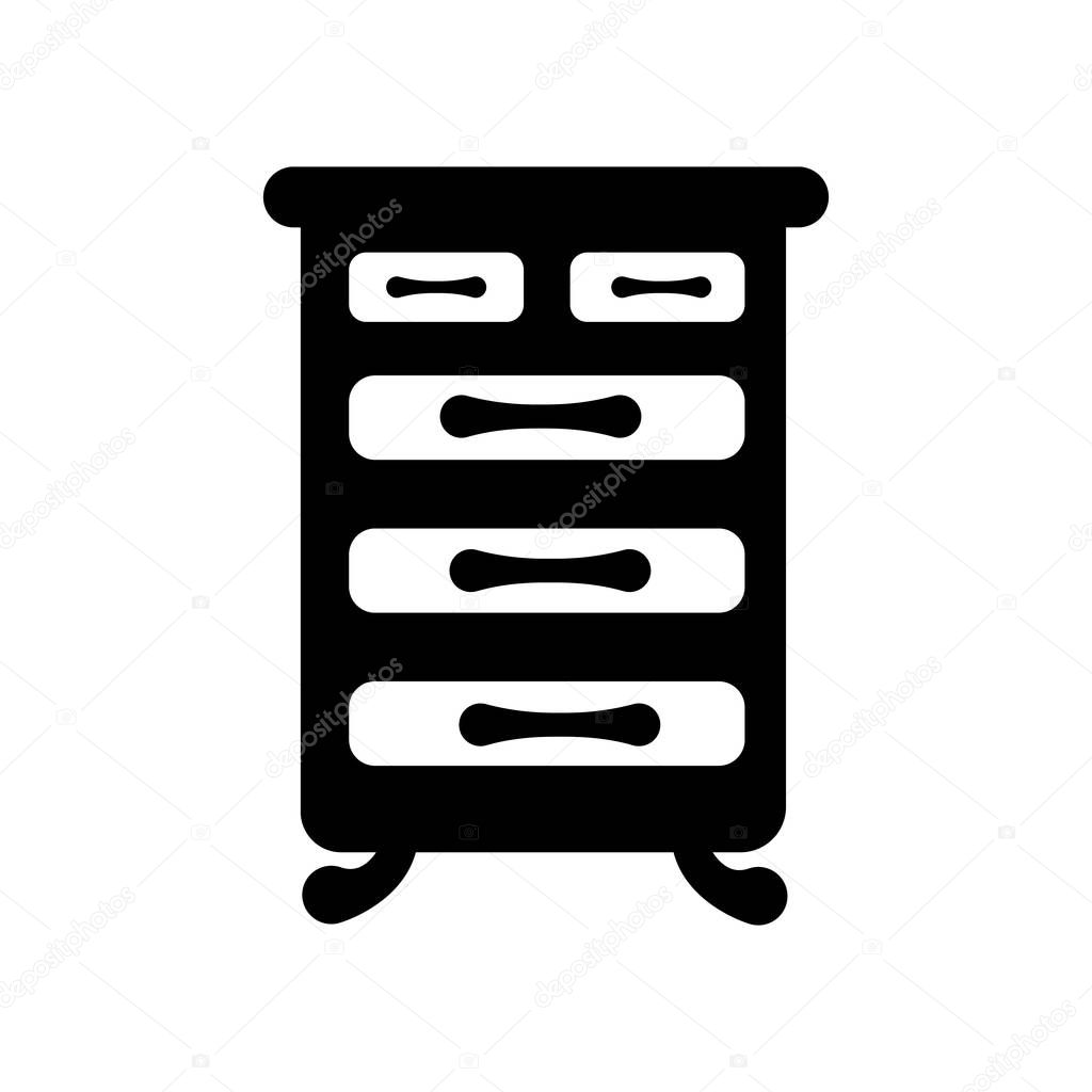 Chest of drawers icon. Trendy Chest of drawers logo concept on white background from Furniture and Household collection. Suitable for use on web apps, mobile apps and print media.