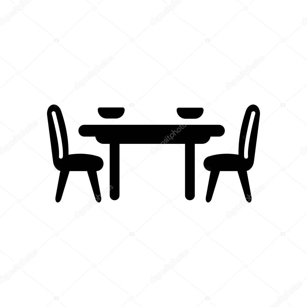 Dining table icon. Trendy Dining table logo concept on white background from Furniture and Household collection. Suitable for use on web apps, mobile apps and print media.
